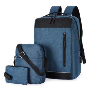 طقم 3 حقائب لون رمادي مع فتحة كابل شاحن